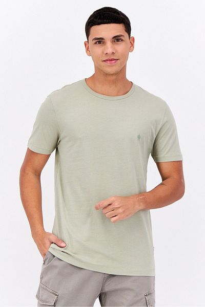French Connection Men Crew Neck Short Sleeve Brand Logo T-shirt, Sage