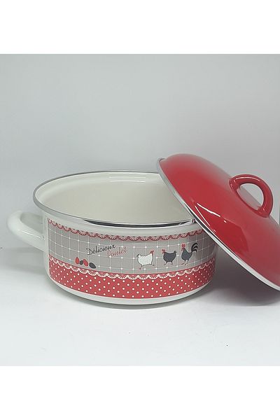 Avşar Enamel House 22 cm 2750 ml Vintage Enamel Soup Pilav Yogurt Stove