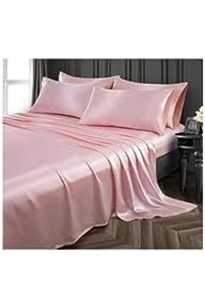 STOREMAX Shsm Cocoon Silk Like Texture Pink Cotton Satin 4 Piece Double Duvet Cover Set Esr 1107872