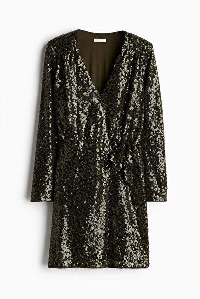 H&M Sequined wrap dress