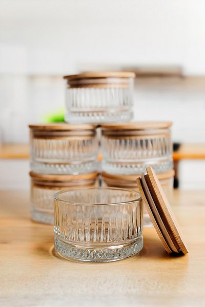 ZURİ DESİGN 4 Pack Wood Vacuum Replacement Lids -Compatible for Elysa and Timeless Breakfast & Storage Containers