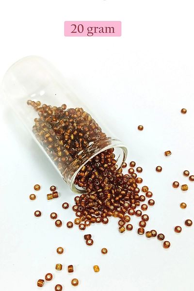 Royaleks 3 mm Cast Glass Sand Beads - 20 Grams Clear Coffee Bnc157