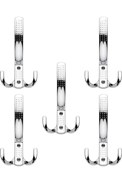 STOREMAX 5 Pcs Dotted Coat Rack Cloakroom Cabinet Furniture Cover Hanger Zamak Chrome Hanger 14cm