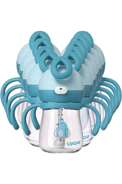 LUQU BABY LUQU Tritan Sippy Cup for Toddlers 220ML-Blue-Pack of 10