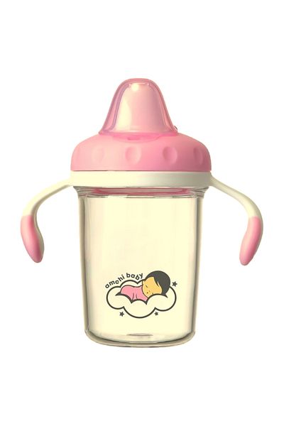 AMCHI BABY Transparent Sippy Cup-Pink