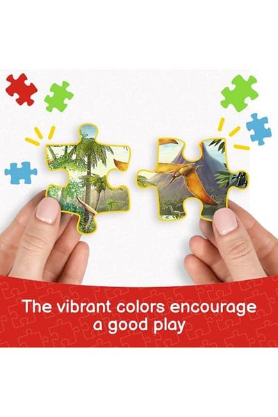 ChicAura Chicshop 34609 Puzzle 4 in 1 with Dinosaurs from 4 12 to 24 Elements Various Levels of Difficulty