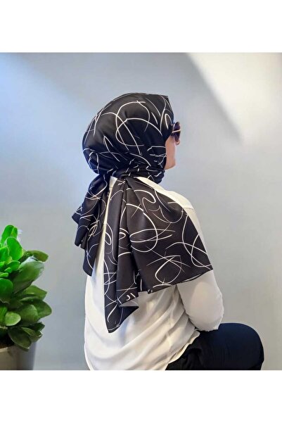 Tasarım Tivil soyut desen siyah/beyaz şal