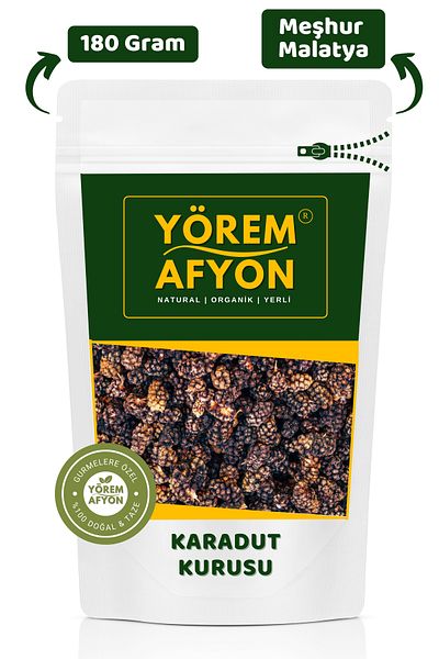 Gülçehre Native Crop Blackberry Dried from Malatya - Dried Bandit {Morus Nigra} |   180Gr