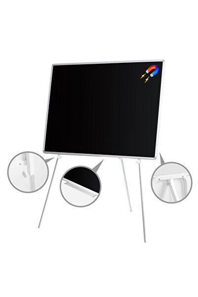 Penguen 90x120 Cm  Teleskopik Ayaklı Manyetik Yazı Tahtası Kara