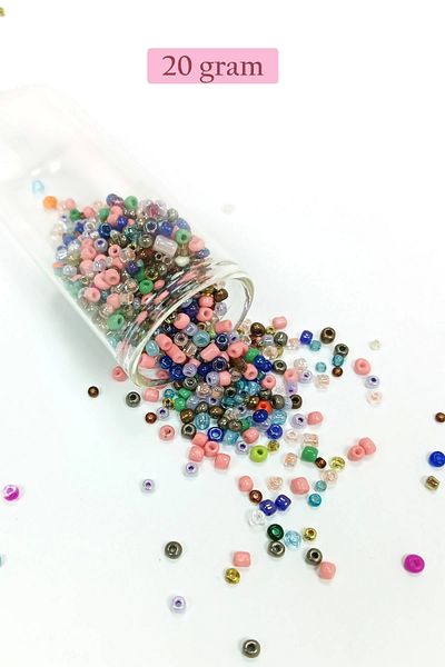 Royaleks Bulky Glass Sand Beads (8/0) 3 mm - 20 Grams - Multicolor - Bnc158