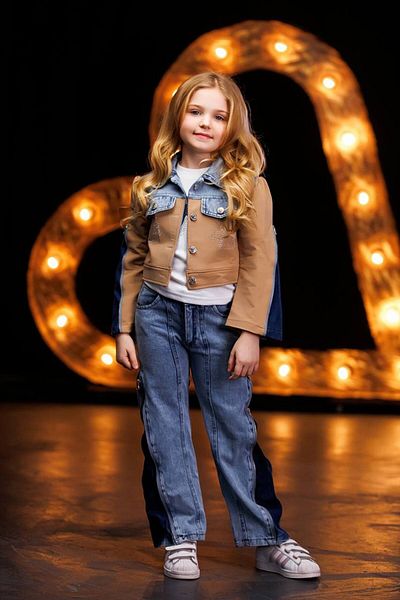 Ribbon kids Jeans, Jacket + Knitwear Sweater Set