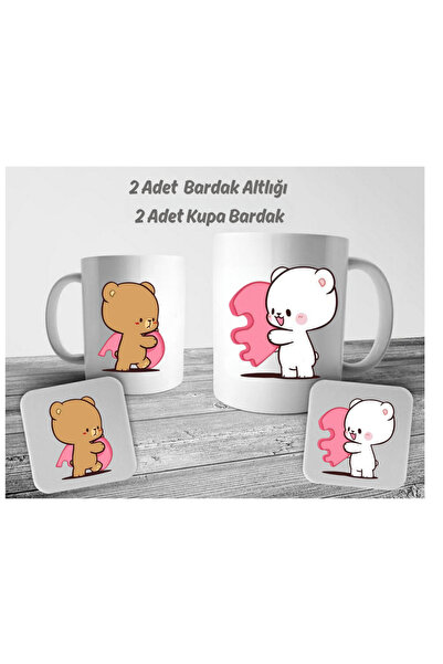 ALPŞAN TİCARET Sevgiliye Hediye Kupa ve Bardak Altlığı Dudu Bubu Kupa Bardak ...