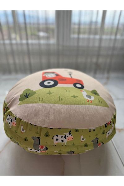 DRN Cushion Decorative Double Sided Printed Honeycomb Woven Fabric 100% Bead Silicone Children's Leisure Cushion