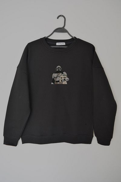 EldenStitch Hanorac oversize unisex brodat cu broderie mandaloriană