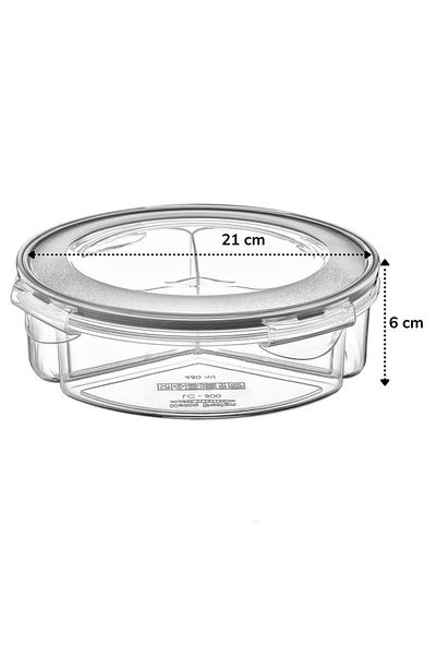 STOREMAX Shsm Container Lc-500 to 1,35 Liters Leakproof Locked Compartment Round Lid
