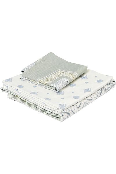 STOREMAX Svtcrt Hamlet Patterned 100% Cotton Satin Duvet Cover Set, Indigo, Double Model 1053513