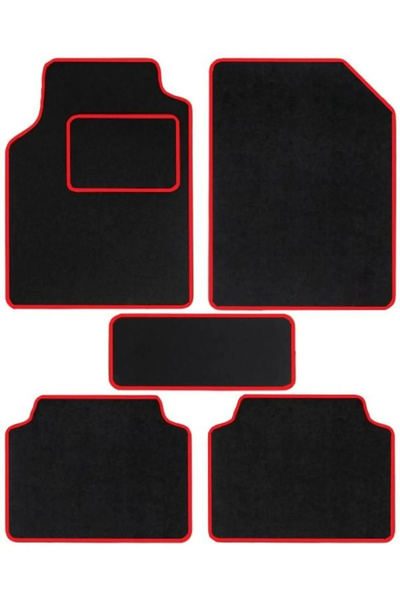 MeyZone Kırmızı Universal Oto Halı Paspas Seti 5'Li Araba Araç Keçe Paspas Ta...