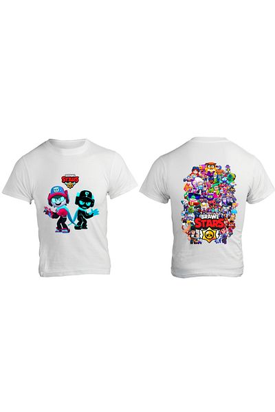 YAPO TİCARET Tricou alb unisex pentru copii cu model Brawl Stars Larry și Lawrıe