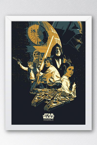 Saturn Pictură înrămată Star Wars - Space Wars 4 A New Hope Fim Poster Pictură