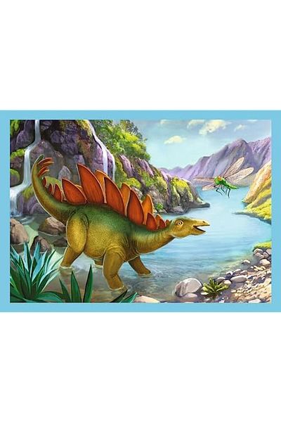 STOREMAX 34609 4 in 1 4 Puzzle with Elements from 12 to 24 Dinosaurs Various Difficulty Levels 3 Y