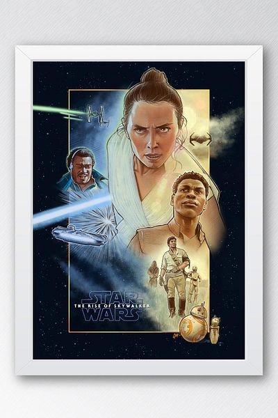 Saturn Tablou înrămat Star Wars - Space Wars Skywalker's Landing Fim Poster Tablou