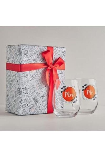 STOREMAX Ntwork Mr & Mrs 2-Piece Soft Drink Glass Glass Cup 570 Cc Art 1087243