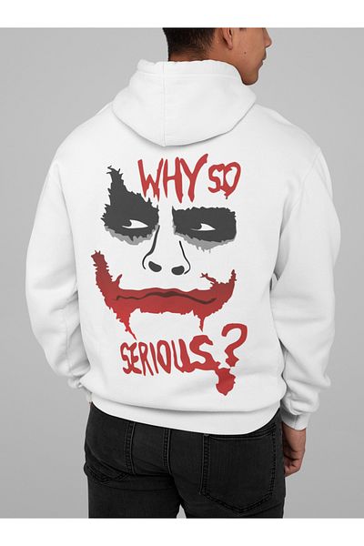 SEVBANO Why so Serious? Written Unisex Oversize Joker Dc Evil Character Hoodie