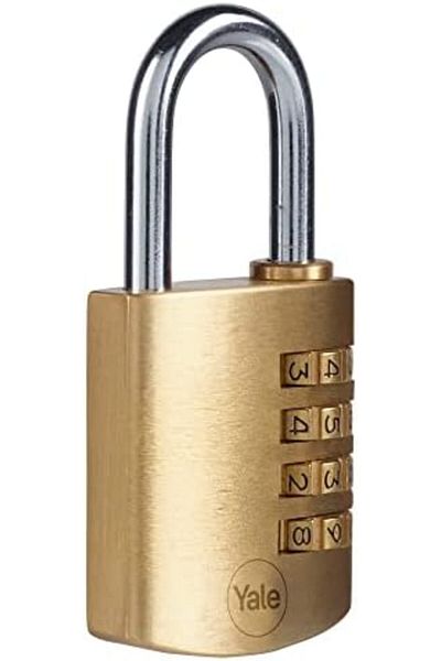 STOREMAX Mrttnca Y150B/40/130/1 Combination Brass Padlock, Standard Protection, Steel Ring, 4-Digit Password,