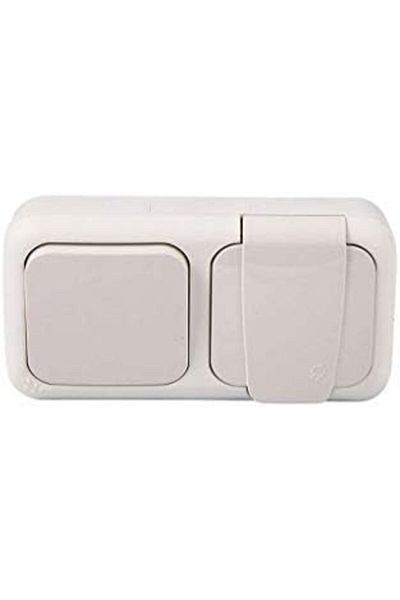 STOREMAX Jvnnshop Palm White Switch + Grounded Socket Cabul Connection Combination 646268