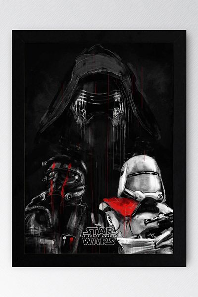 Saturn Star Wars Framed Painting - Space Wars the Force Awakens Fim Poster Painting