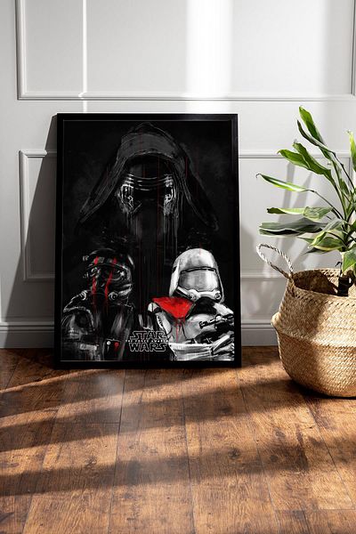 Saturn Star Wars Framed Painting - Space Wars the Force Awakens Fim Poster Painting