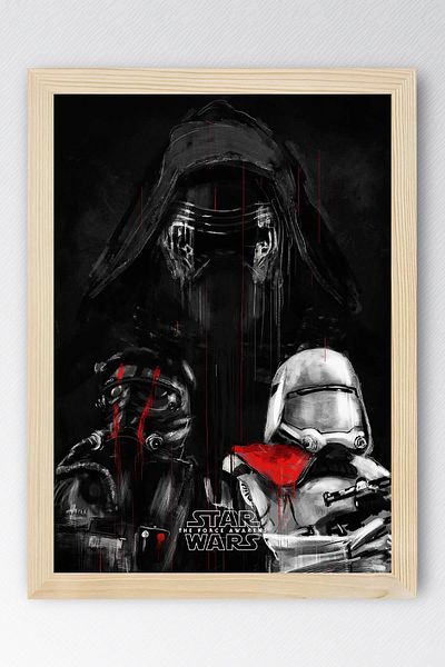 Saturn Star Wars Framed Painting - Space Wars the Force Awakens Fim Poster Painting