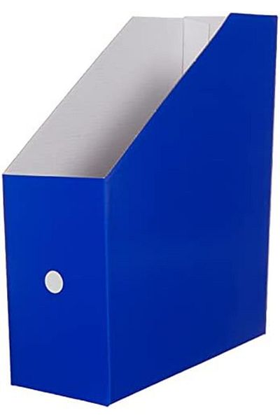 STOREMAX Navy Blue Cardboard Magazine Holder 646268