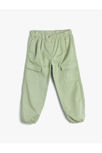 Koton Parachute Jeans Baumwolle mit elastischer Taille und Tasche – Parachute Jean