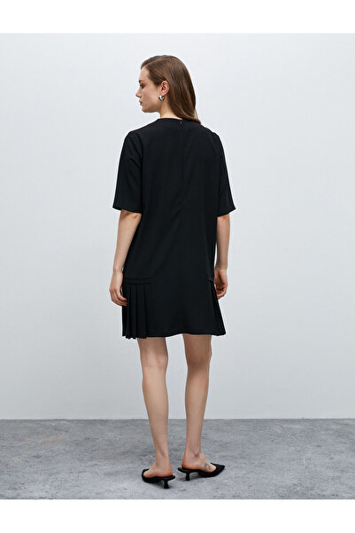 Koton Kısa Elbise Pile Detaylı Düğmeli Kısa Kollu