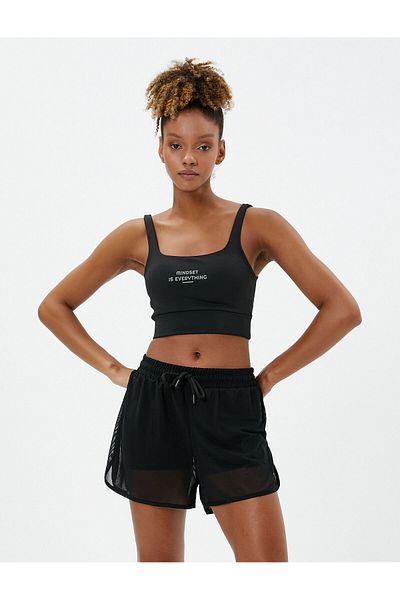 Koton Netzstrumpfhosen-Shorts mit Bindebund