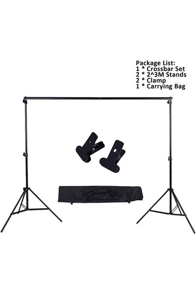 COOYA Backdrop Stands Photography,Photo Studio Kit,Adjustable Background Support Stand with Two Clamp