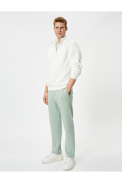 Koton Wide Leg Sweatpants with Pocket Detail and Tied Waist