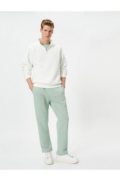 Koton Wide Leg Sweatpants with Pocket Detail and Tied Waist