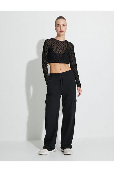 Koton Sports Cargo Sweatpants Pocket Tie Waist Normal Leg