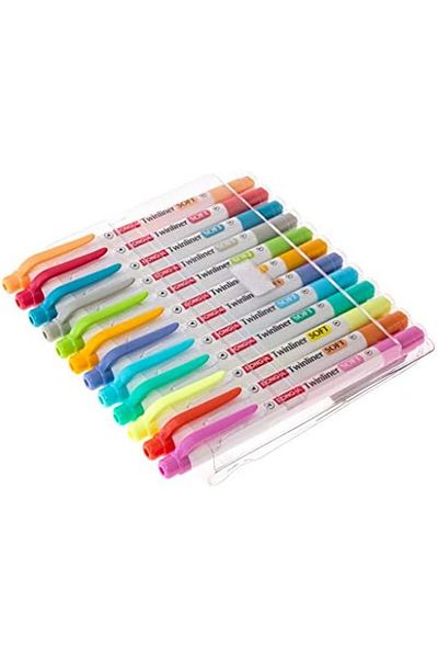 STOREMAX Lvnshop Twinliner - Double Sided Highlighter, Fine and Wide Nibs, Set of 12 Colors - Lv 224120