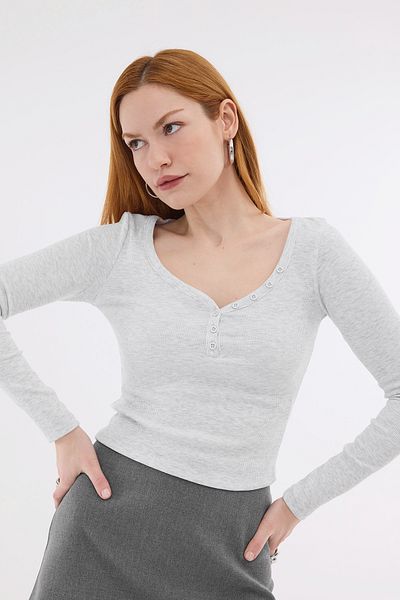 Addax Long Sleeve Modal Blouse B13866 -I8