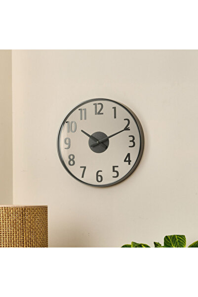 Evidea Deco Anthracite Duvar Saati - Antrasit / Şeffaf - 38 cm