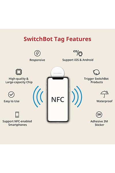 STOREMAX Muartshop 3Pcs Nfc Sticker Labels, Ntag216 30 mm 888 Bytes Labels with Switchbot Devices