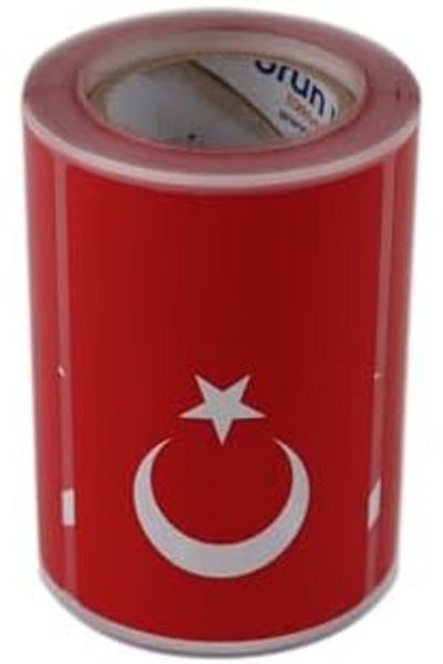 STOREMAX Muartshop Labels , Ready to Go Get It Fast Turkish Flag Sticker Art Roll Peel Off , 90Mmx 60mm
