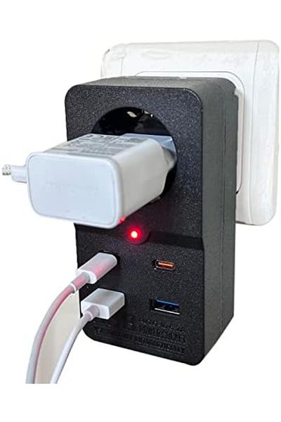 STOREMAX Lvnshop USB 3.0 2X Type-C 10A 2500W Wireless Socket Outlet - Office Home with Plug Input 3438