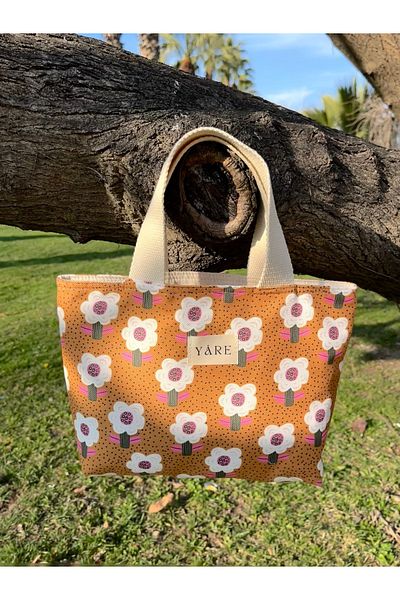Yare Atelier Geantă de umăr pentru femei cu flori albe - Geantă de umăr