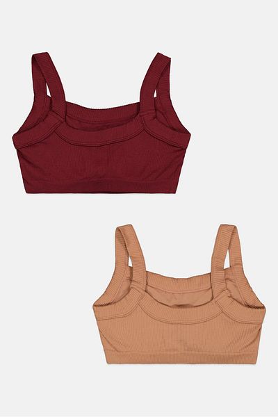 Comfort by Real Women 2 Piece Padded Textured Bra, Maroon
