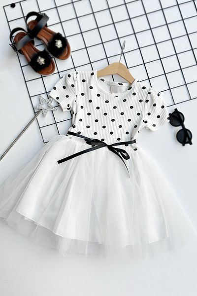 Parla Kids Κοριτσίστικο φόρεμα Magnolia Dotted Tutu Cream