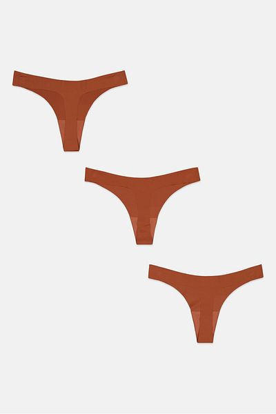 Bebe Women 3 Pack Plain Pantie, Brown